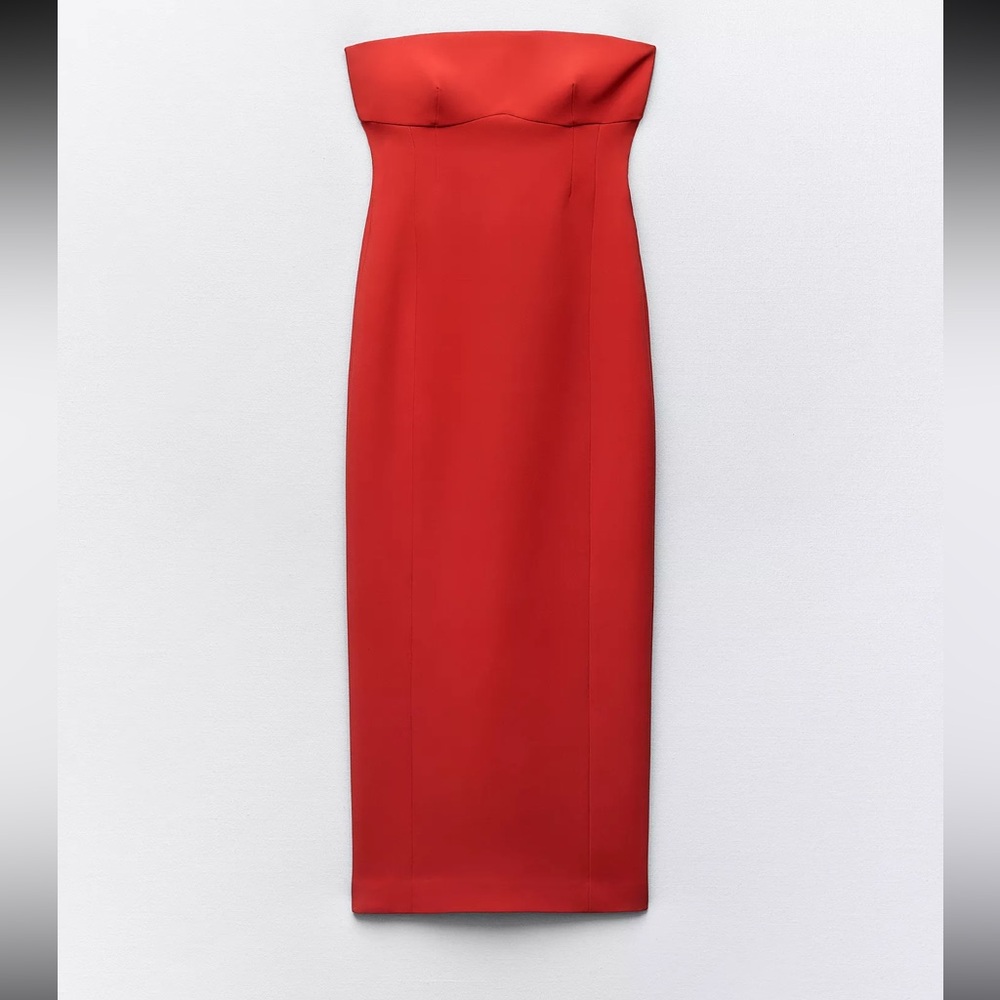 Zara strapless cocktail dress